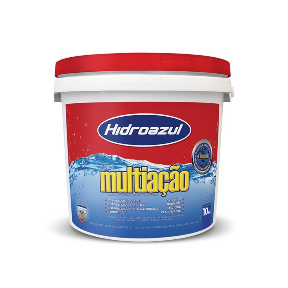 Cloro Piscina 8X1 Multiação Hidroazul 10Kg