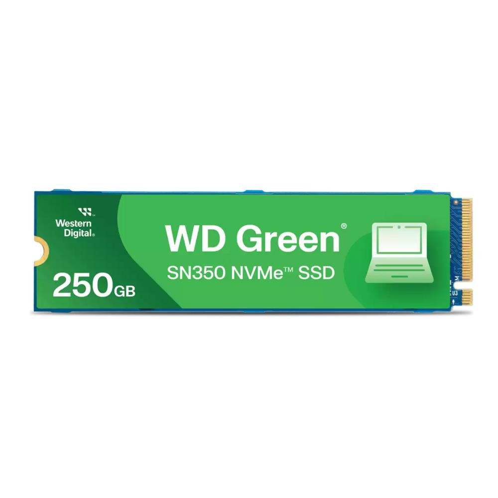 Ssd 250gb M.2 2280 Pcie Nvme, Wd Green Sn350, Leitura Ate 2.400 Mb/S, Wds250g2g0c, Western Digital