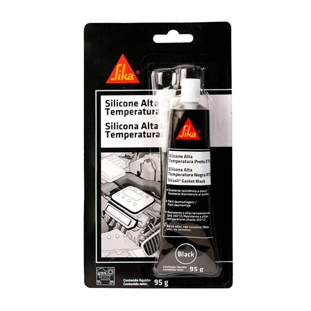 Cola Silicone 95G Alta Temperatura Preto Sika