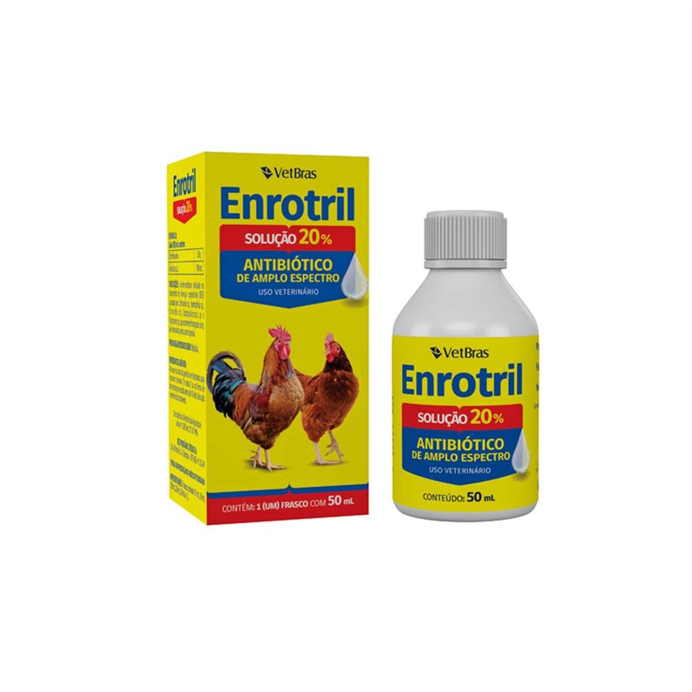 Antibiotico Aves Enrotril 50Ml Soluvel Vetbras