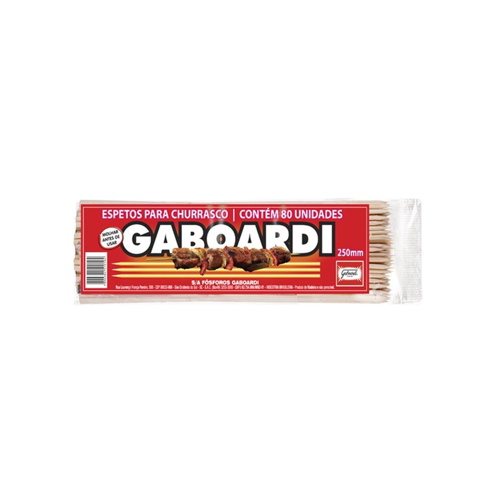 Espeto Churrasco Madeira 3,5Mmx25cm 10X80