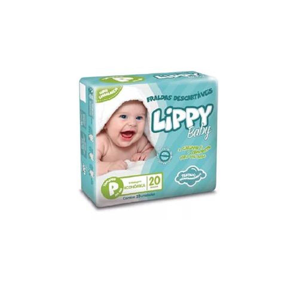 Fralda Descartável Infantil Lippy Baby Tamanho P Embalagem com 20 unidades
