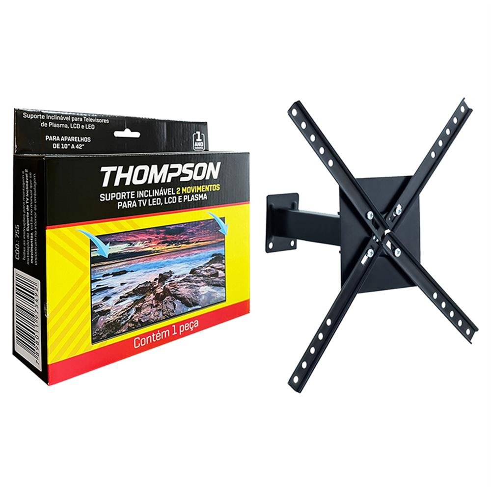 Suporte Parede Tv 10" A 42"Lcd 2 Movimentos Thompson