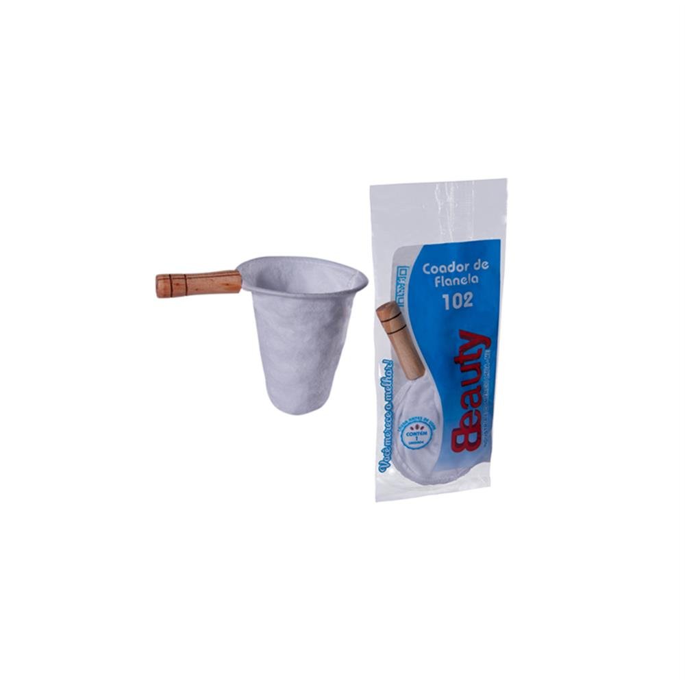Coador Cafe Flanela 11,5Cm Cabo Madeira Beauty