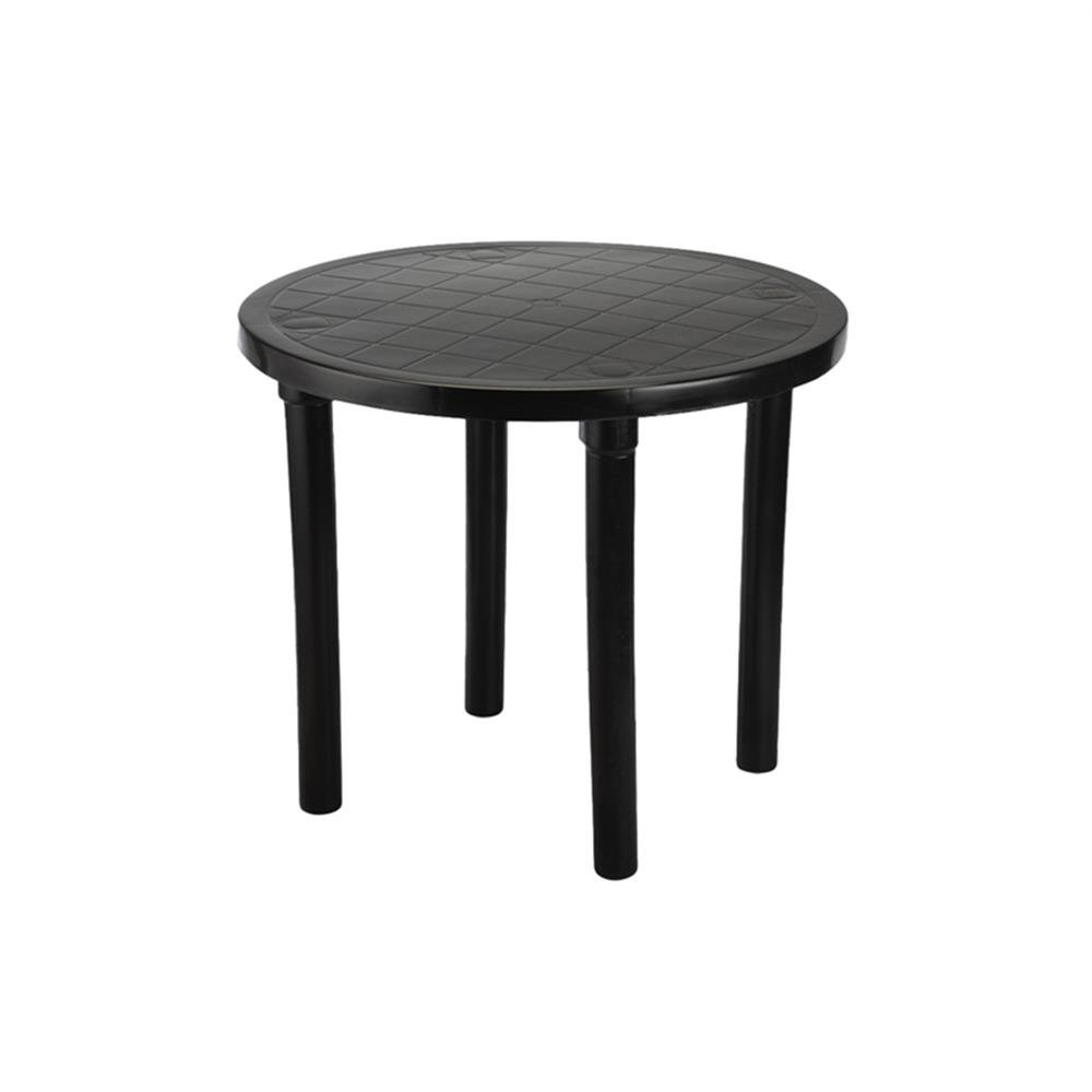 Mesa Plastica Redonda 85Cm Preto Eldorado