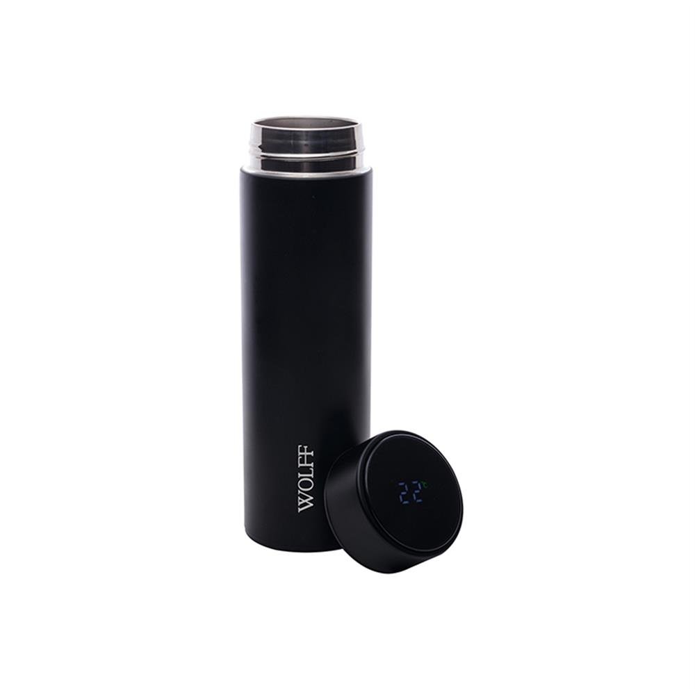 Garrafa Termica 500Ml Inox C/Led Preto