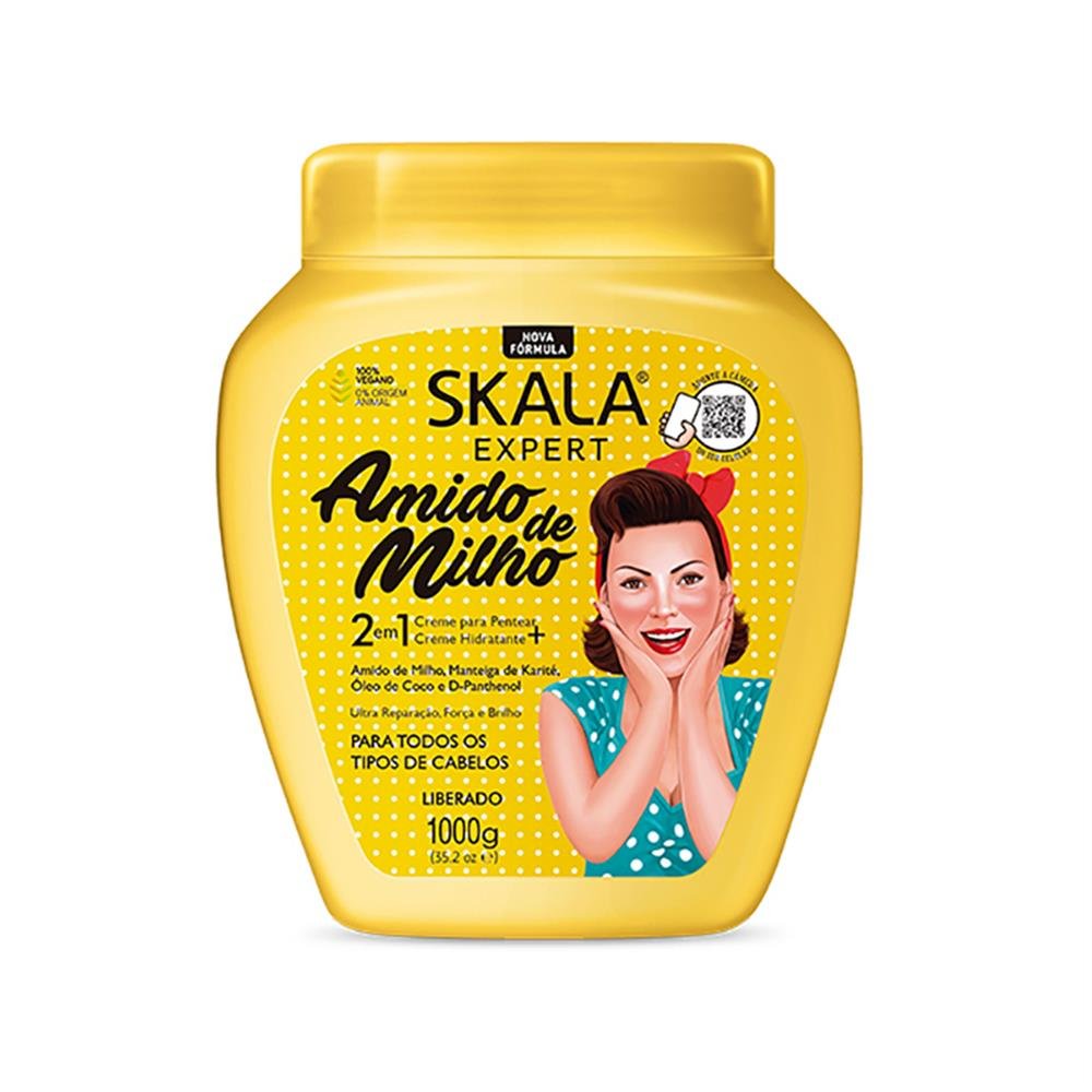 Creme Cabelo 1Kg Amido Milho Skala C6