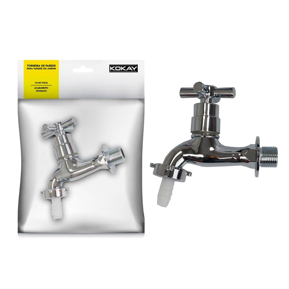 Torneira Luxo Para Tanque Jardim Garagem Quintal Abs Cromado
