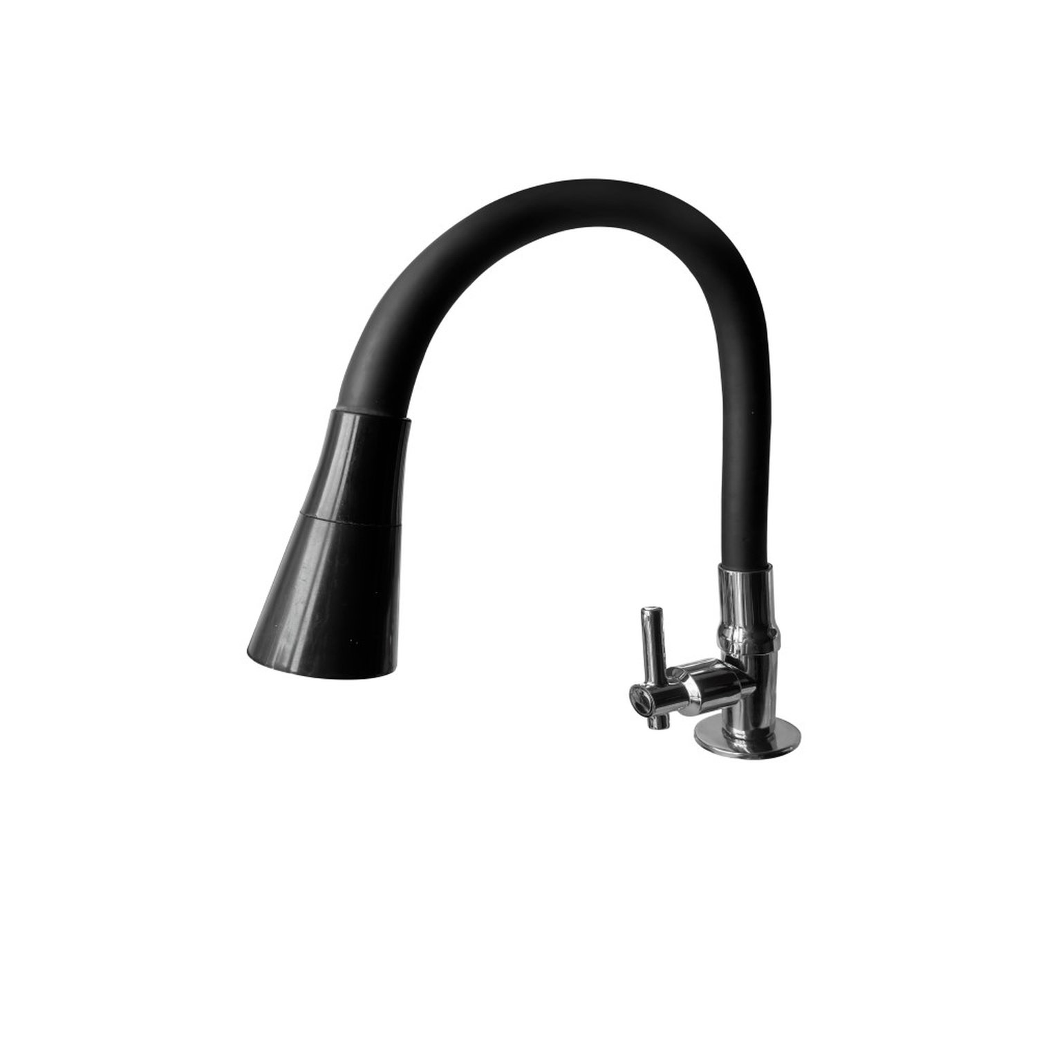 Torneira Para Cozinha Bancada Flexível Tubo Preto 2 Jatos