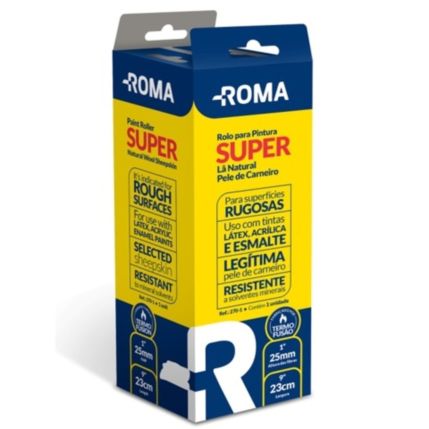 ROLO PELE DE CARNEIRO SUPER ROMA 23CM SEM CABO
