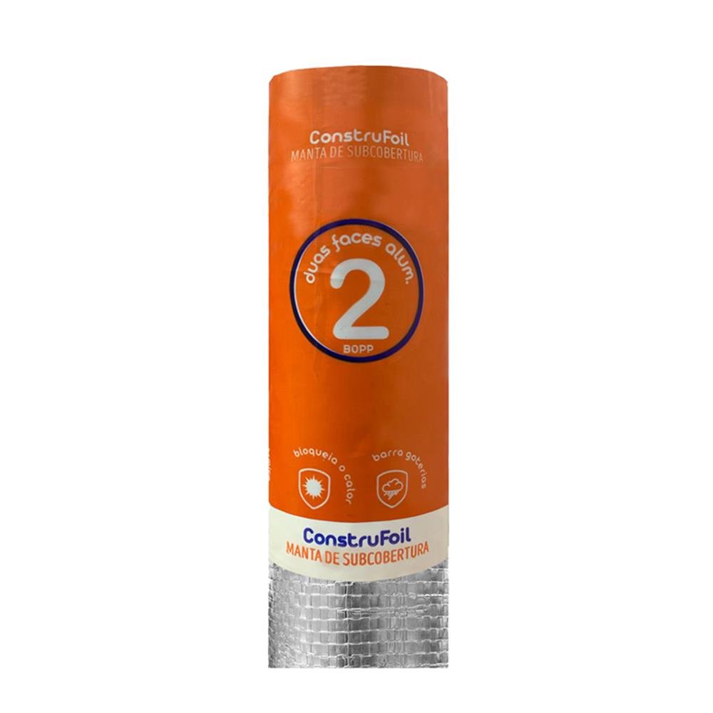 Manta Termica Aluminio 2 Folhas 120X 8,34M Construfoil