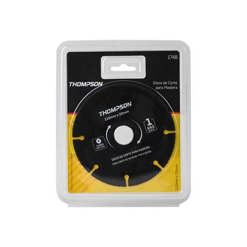 DISCO CORTE PARA MADEIRA TUNGSTENIO THOMPSON 110MMX20MM