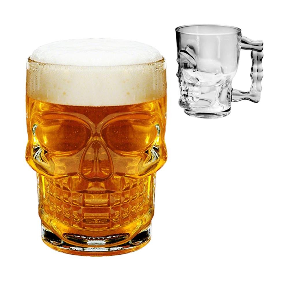 Caneca Chopp 540Ml Vidro Caveira C4