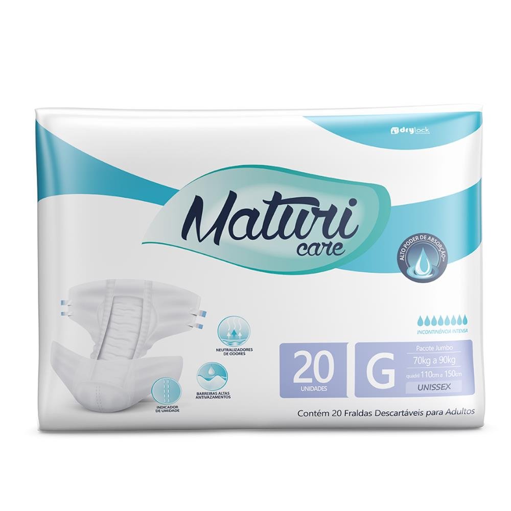 Fralda Maturi Care Jumbo G 4 Pacotes 20 Unidades