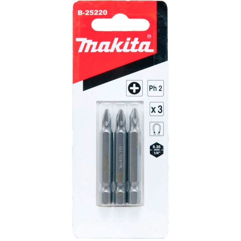 Conjunto De Ponta Bits Ph2 3 Peças 50mm B-25220 Makita