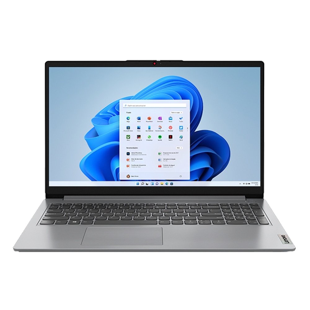 Notebook Lenovo IdeaPad 1 15IAU7 82VY000QBR - Tela de 15.6" Intel Core i5-1235U SSD 512GB 8GB Windows 11 Cinza