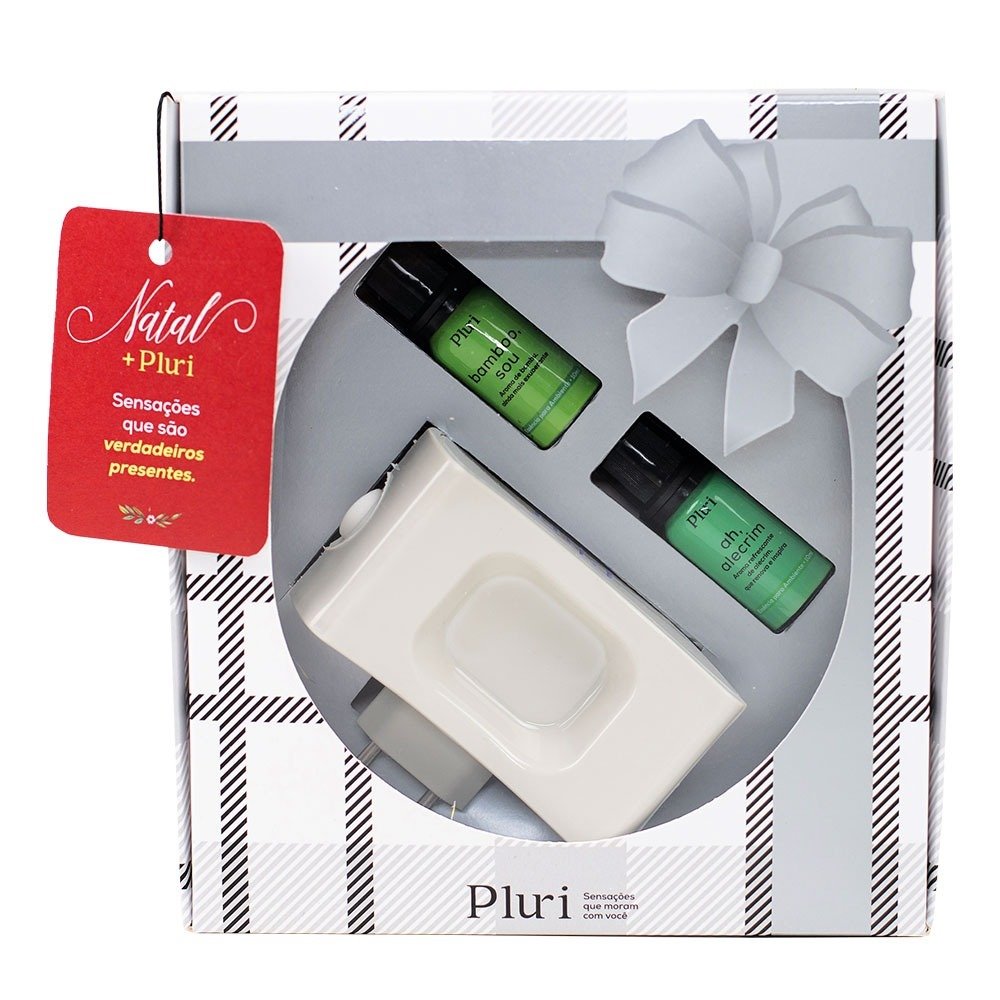 Kit Difusor Off White + 2 Essências : Bamboo + Alecrim 10ml Pluri