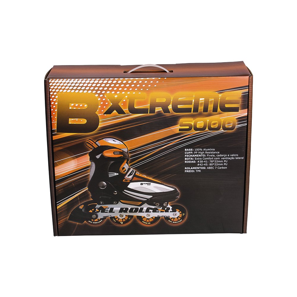 Patins Inline Rollers Bxtreme Abec-7 41 Laranja Bel