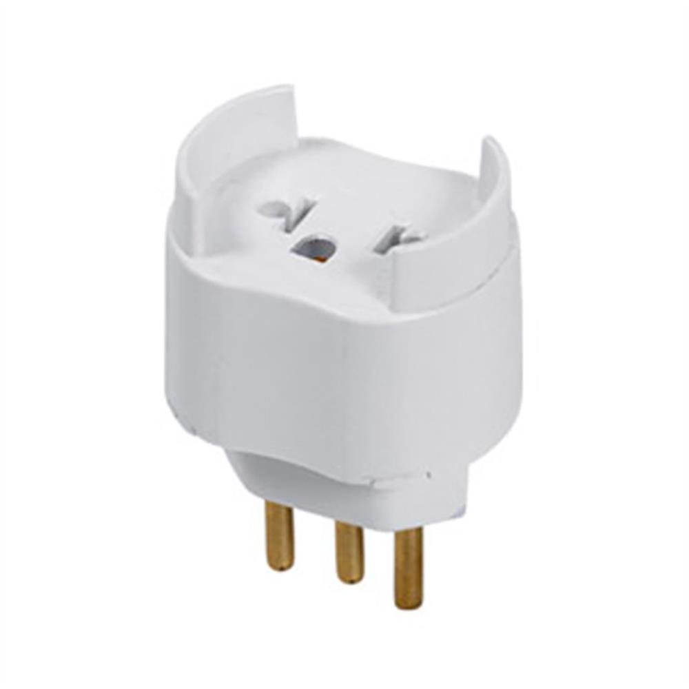 Pino Adaptador 2P+T 10A Branco Conversor Pluzie C25