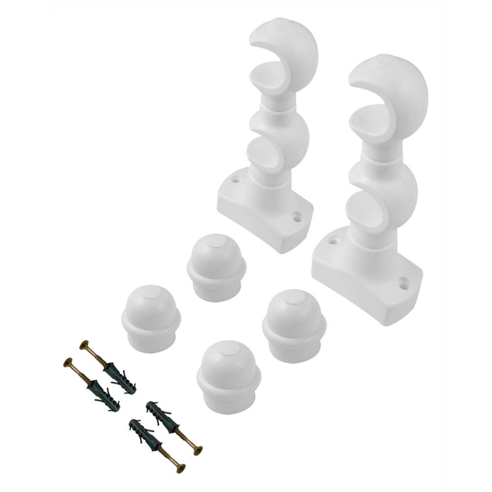 Suporte P/Varão Cortina 19Mm Duplo Branco