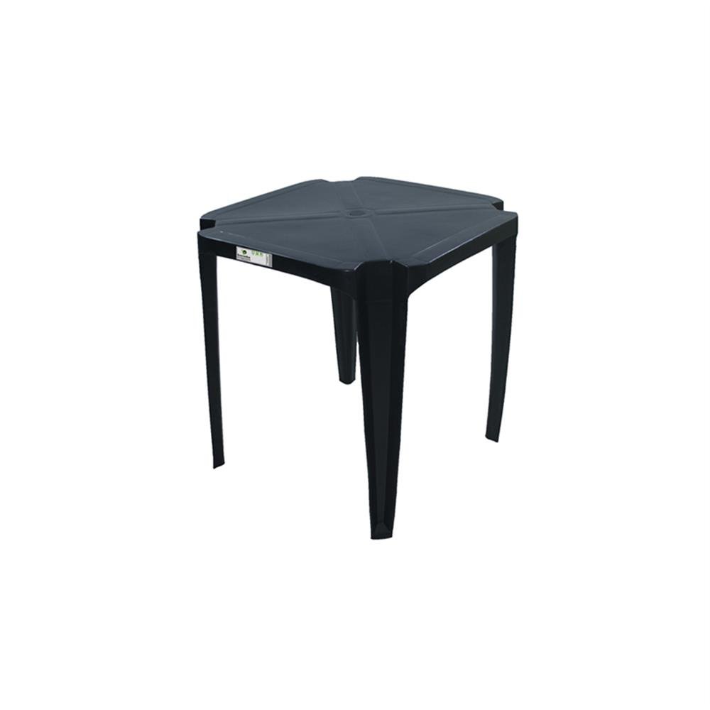 Mesa Plastica Quadrada 70Cm Preta Movemba