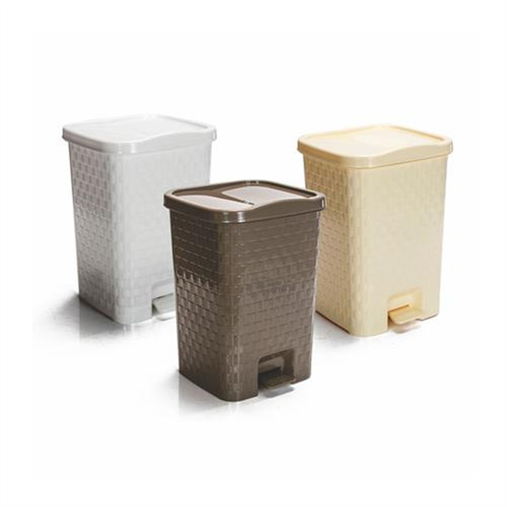 Lixeira 14,0L Plastico C/Pedal Rattan C4