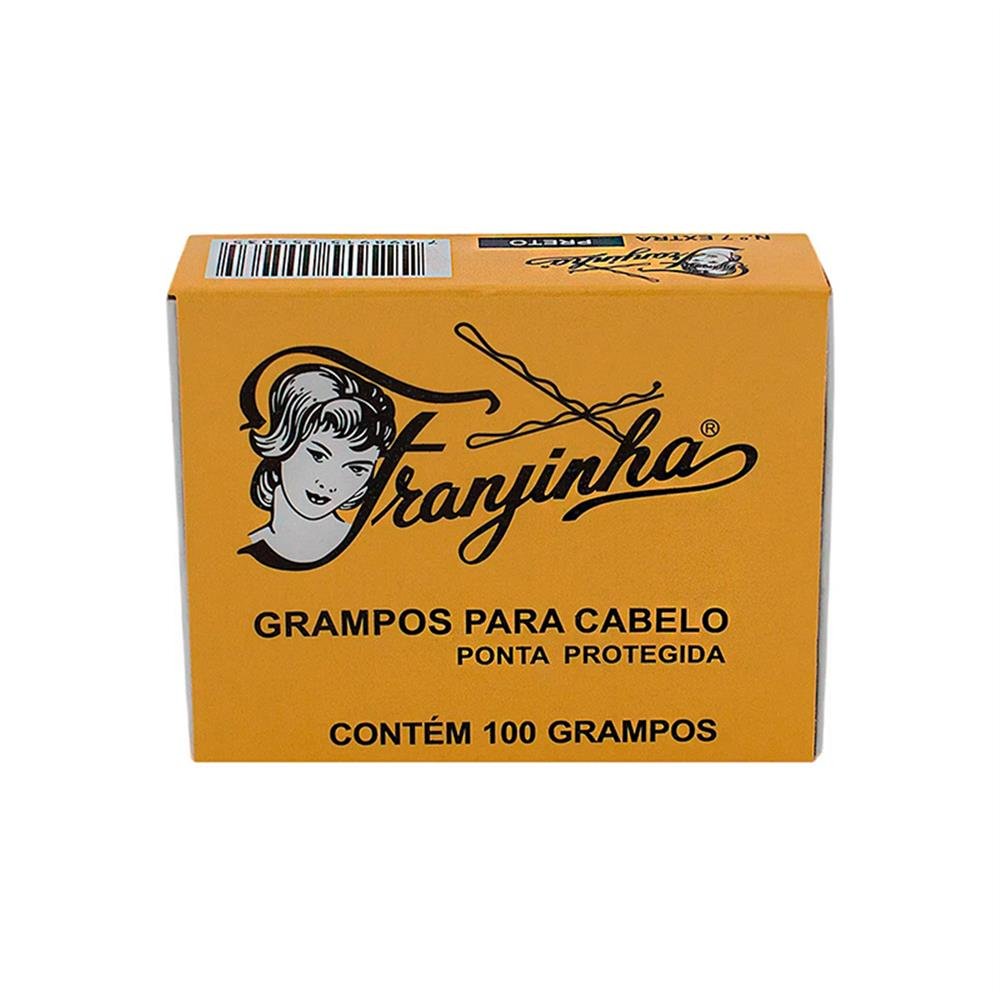 Grampo Para Cabelo Franjinha Preto Numero 7 Caixinha Com 100 Unidades - Embalagem 5X100 Unidades
