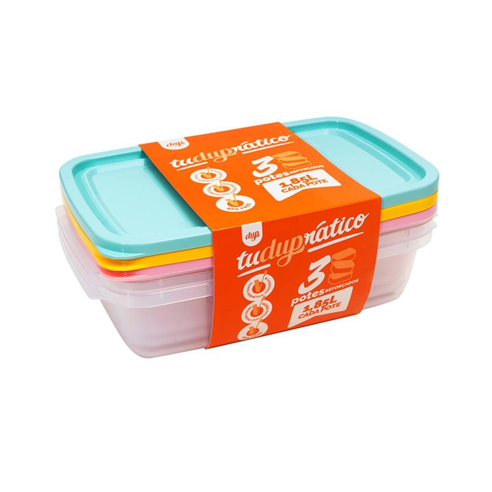 Pote Hermetico Retangular 1,85L Moscou Dup C3