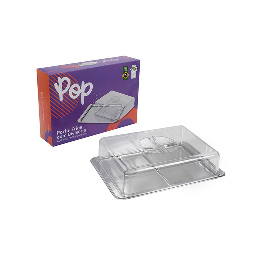 Porta Frios Inox C/Tampa Acrilico Forma