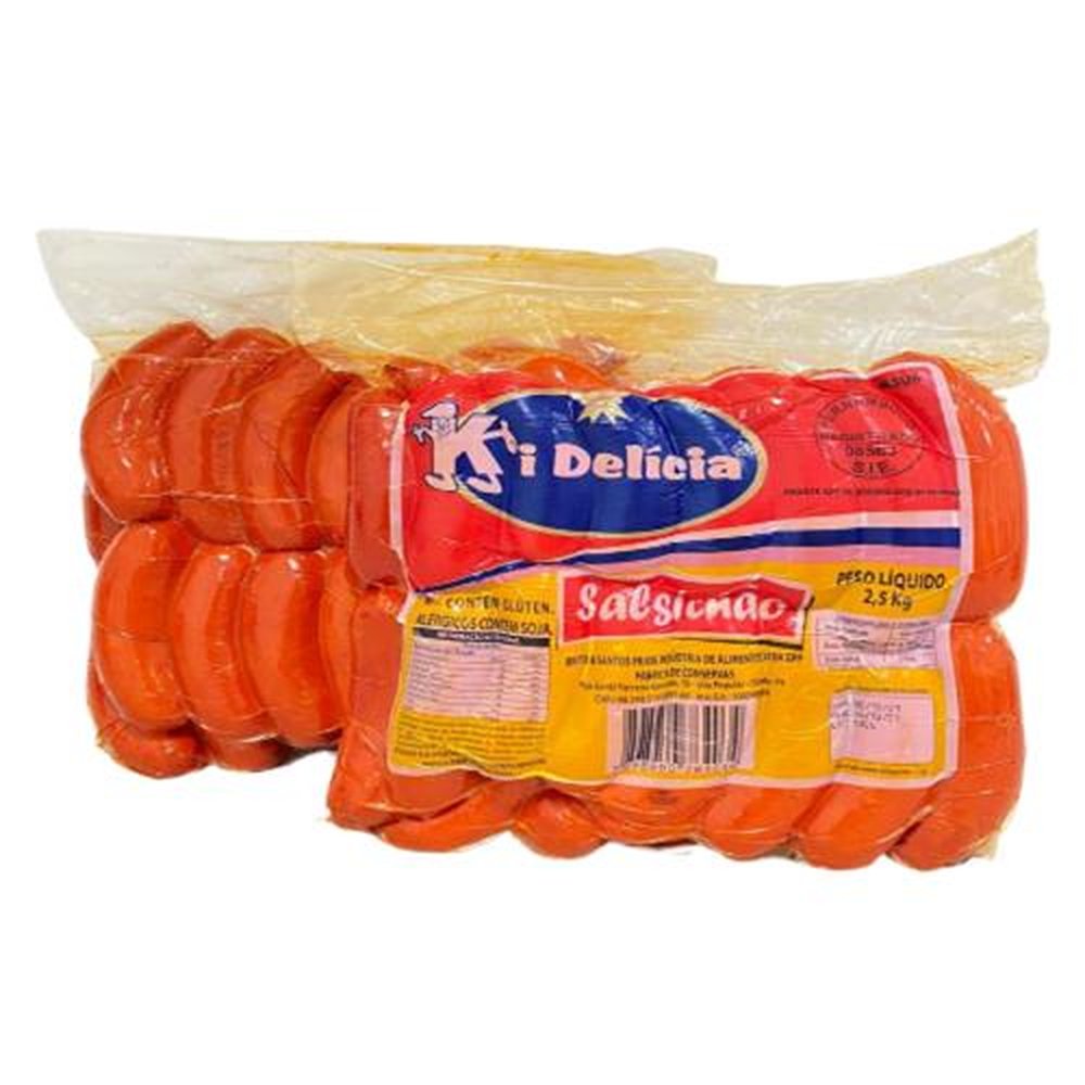 Salsichão Ki Delicia - Caixa com 6 Pacotes de 2,5kg