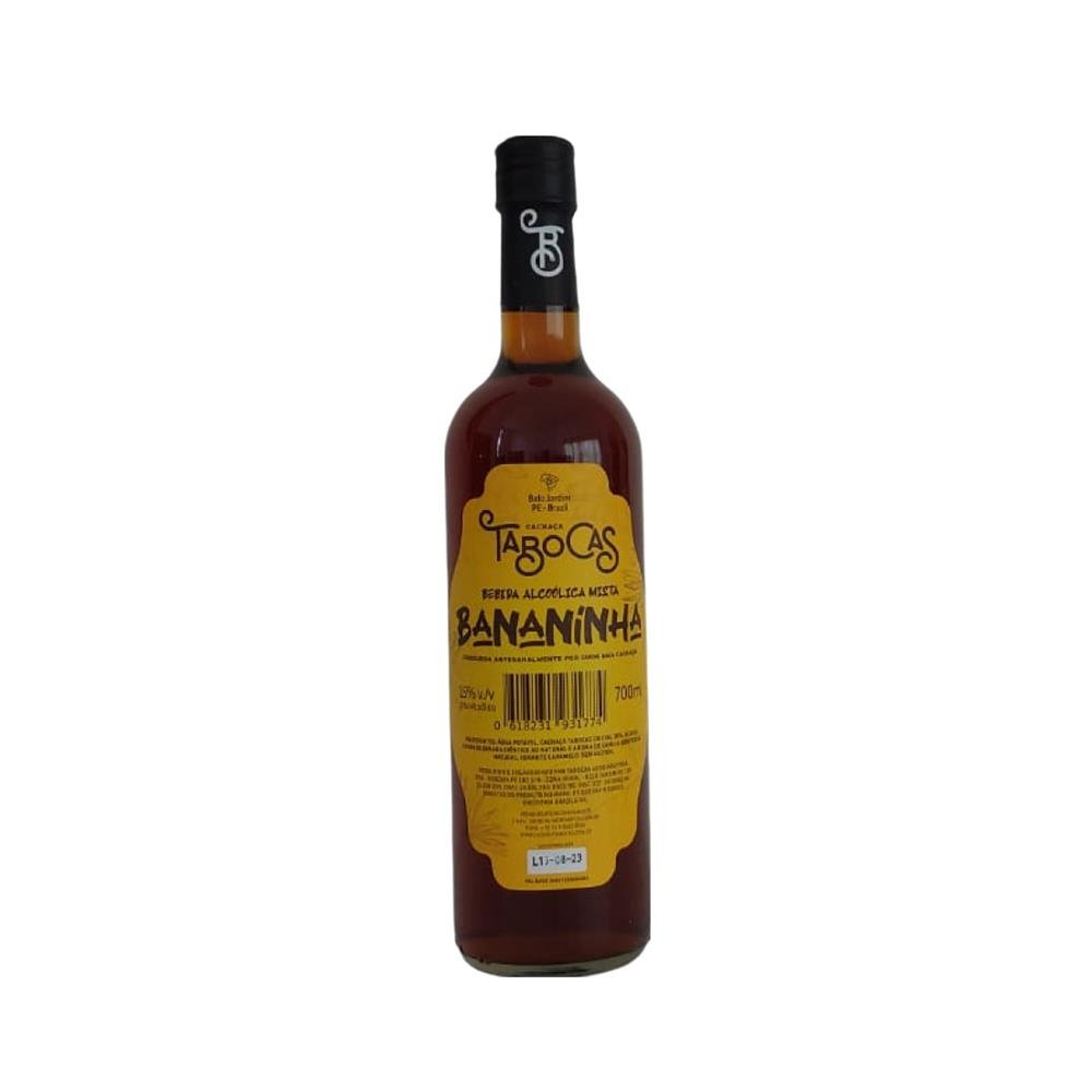 Bebida Alcoólica Mista Bananinha Tabocas 700ml - Caixa com 6 Unidades
