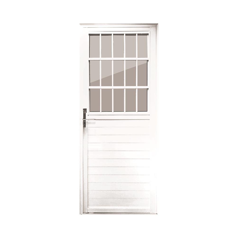 Porta Aluminio Lado Direito C/Postigo 80X210 Metaflex