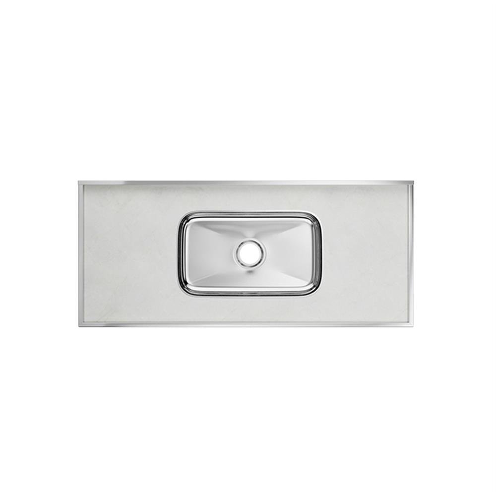 Pia Inox Laminado 120X53 C/Concreto Marmore Carrara