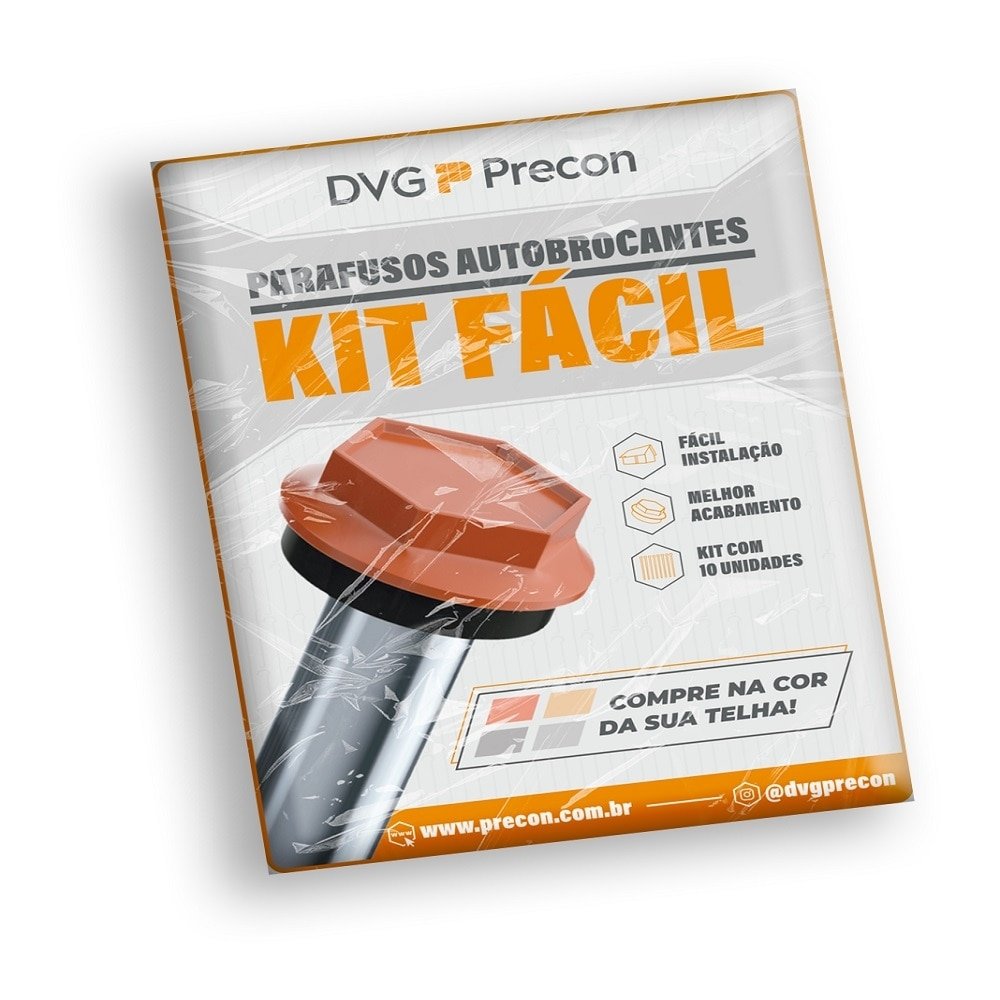 Conjunto Vedacao/Fixação Para Telha PVC | Kit Fácil Precon 3.1/2 Cerâmica
