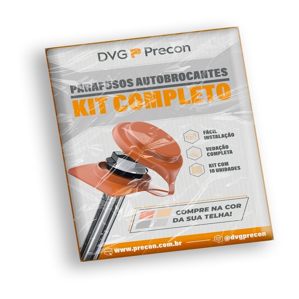 Conjunto Vedacao/Fixação Para Telha PVC | Kit Fácil Precon 3.1/2 Cerâmica