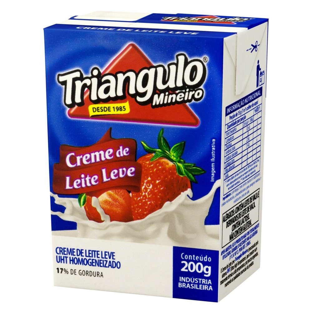 CREME DE LEITE TRIANGULO LEVE 17  GORDURA UHT 27X200G