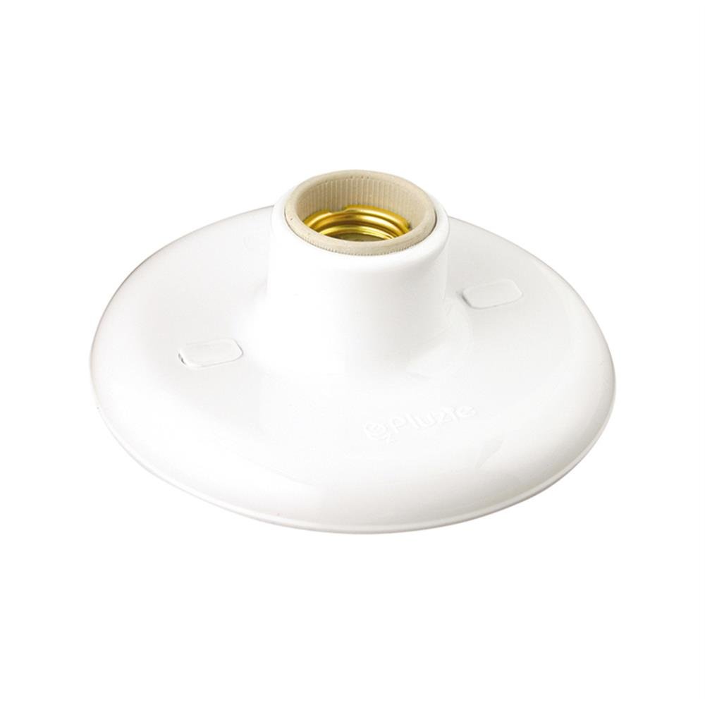 Plafon Pp Bocal Porcelana Branco 100W Pluzie C10