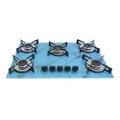 Fogao Cooktop Premium Trempre Chapa Gas Chamalar 5 Bocas Ultra Chama 127/220v Marmorizado Azul