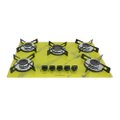Fogao Cooktop Premium Trempre Chapa Gas Chamalar 5 Bocas Ultra Chama 127/220v Marmorizado Amarelo