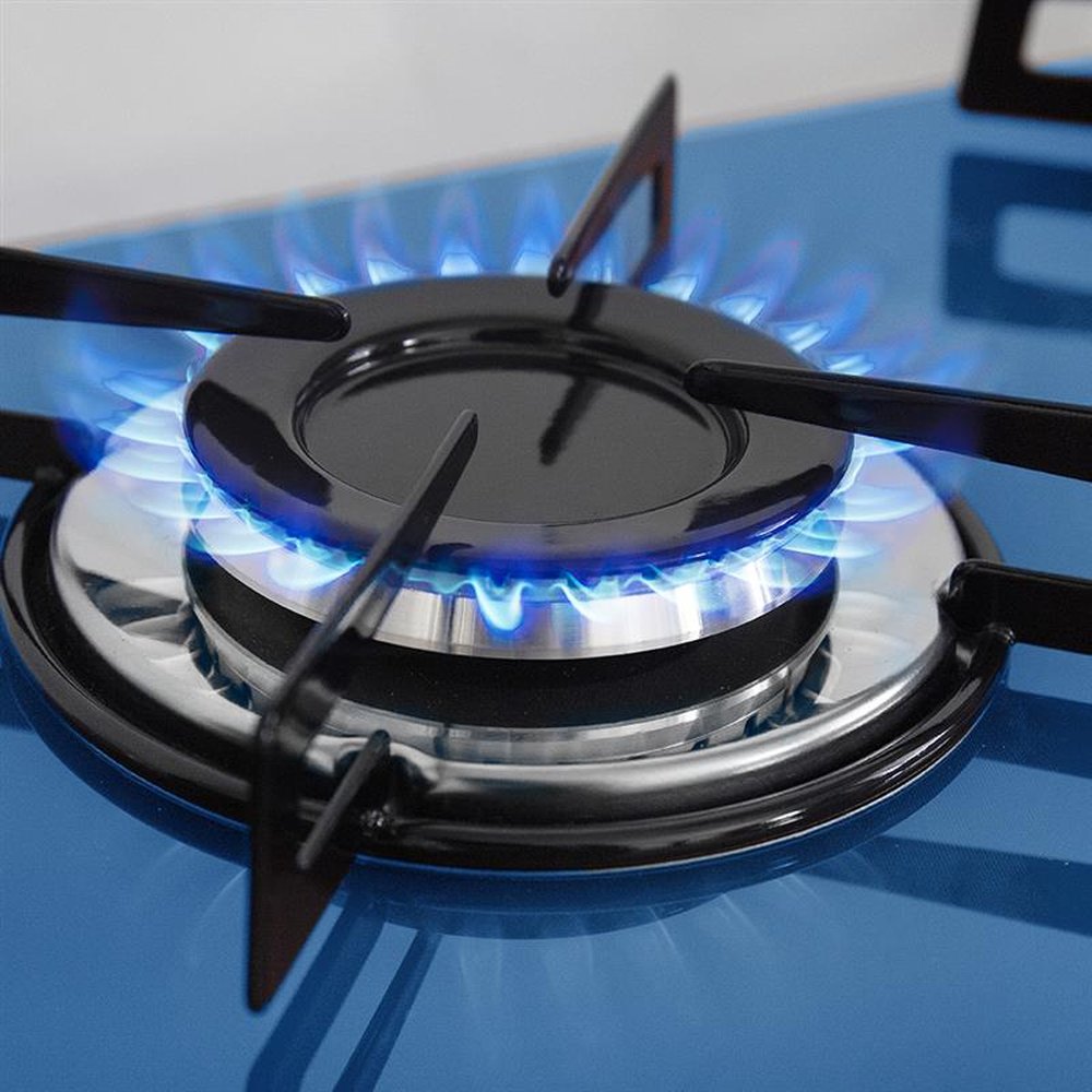 Fogao Cooktop Premium Trempre Chapa Gas Chamalar 4 Bocas Ultra Chama 127/220v Marmorizado Azul