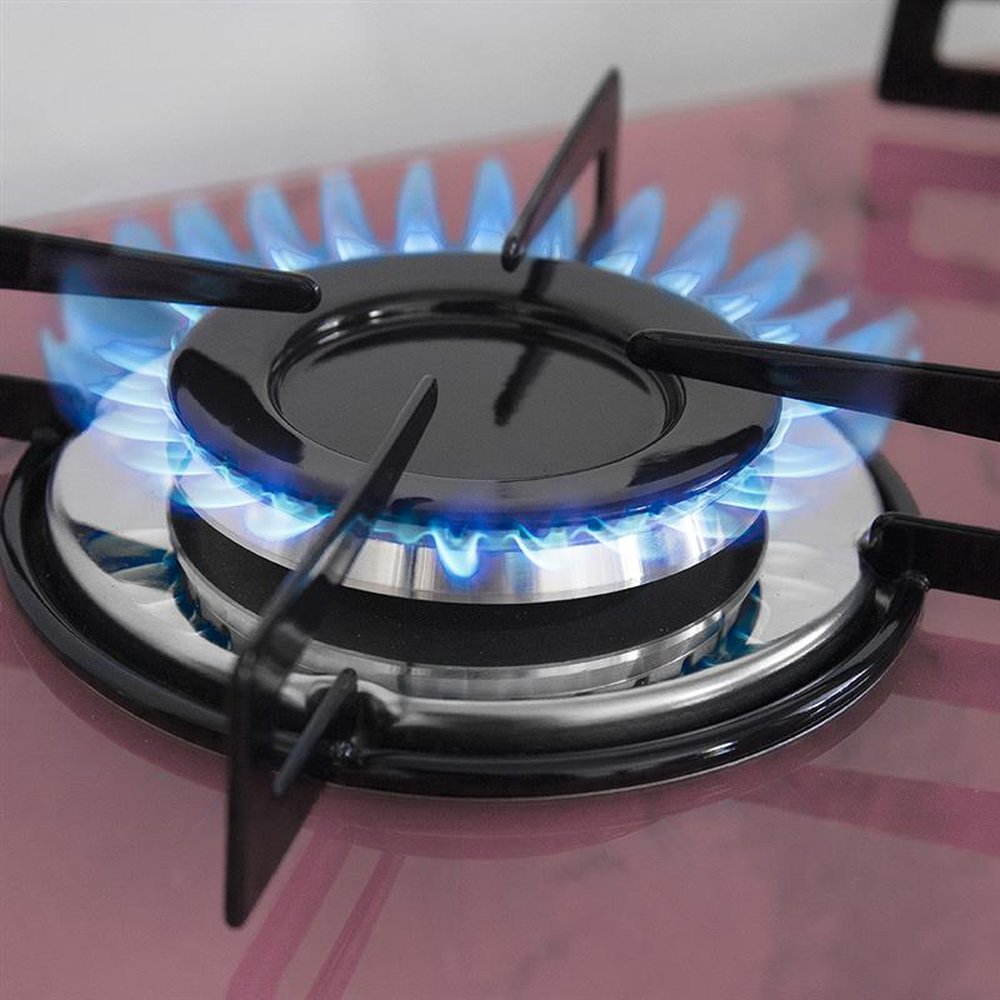 Fogao Cooktop Premium Trempre Chapa Gas Chamalar 5 Bocas Ultra Chama 127/220v Marmorizado Rosa