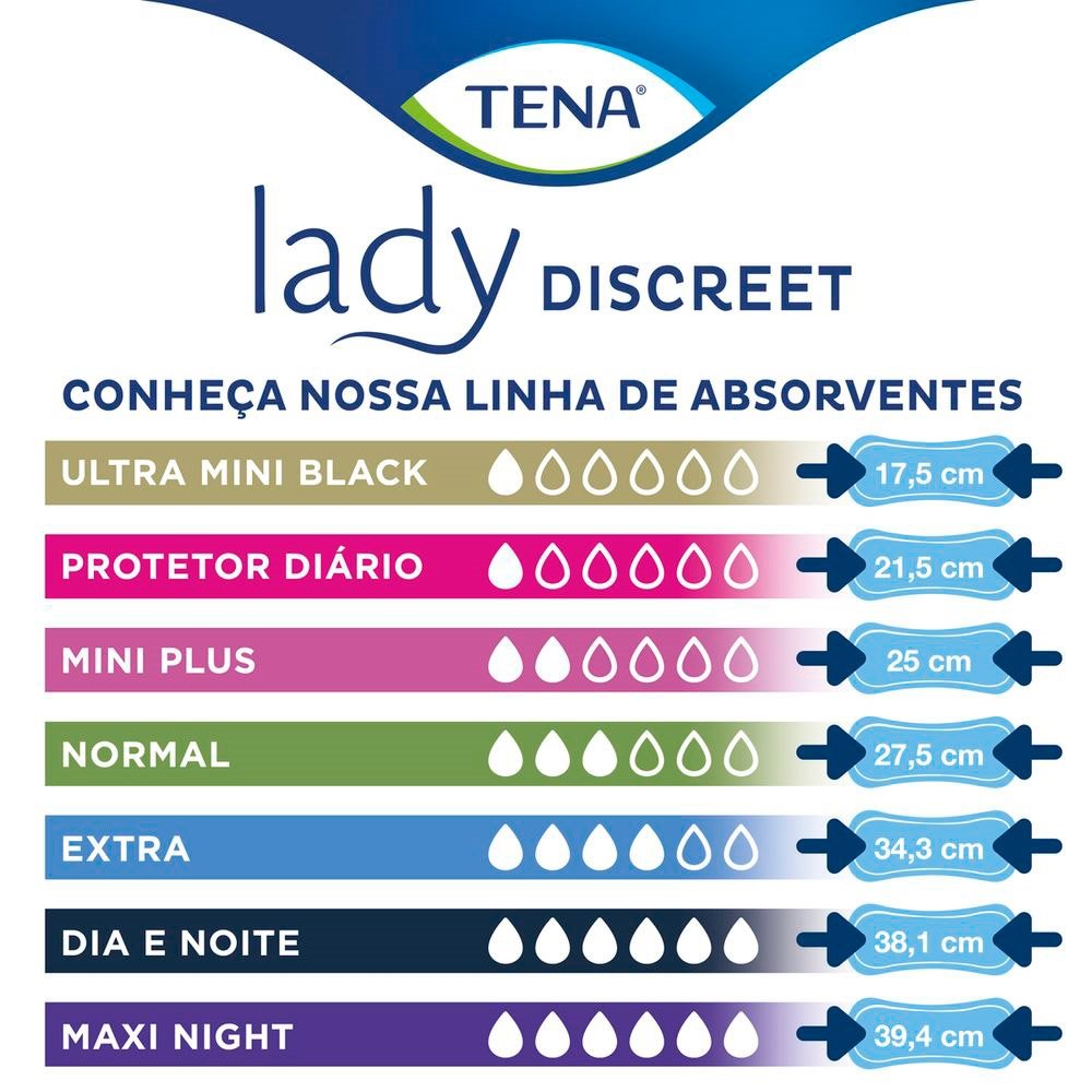 Absorvente para Incontinência Urinária Tena Lady Discreet Maxi Night - Embalagem com 6 Unidades