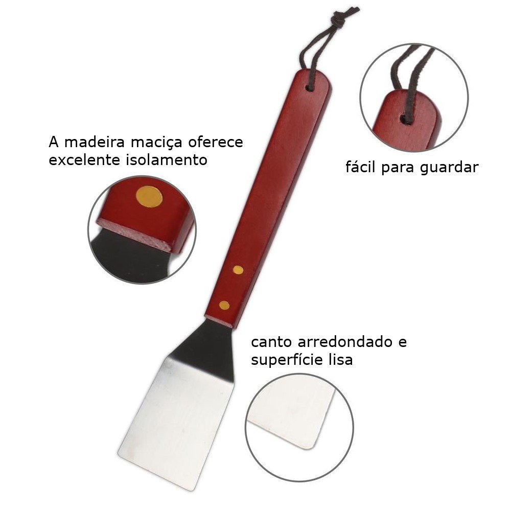 Kit Churrasco Maleta com 18 peças em Madeira - FlexInter