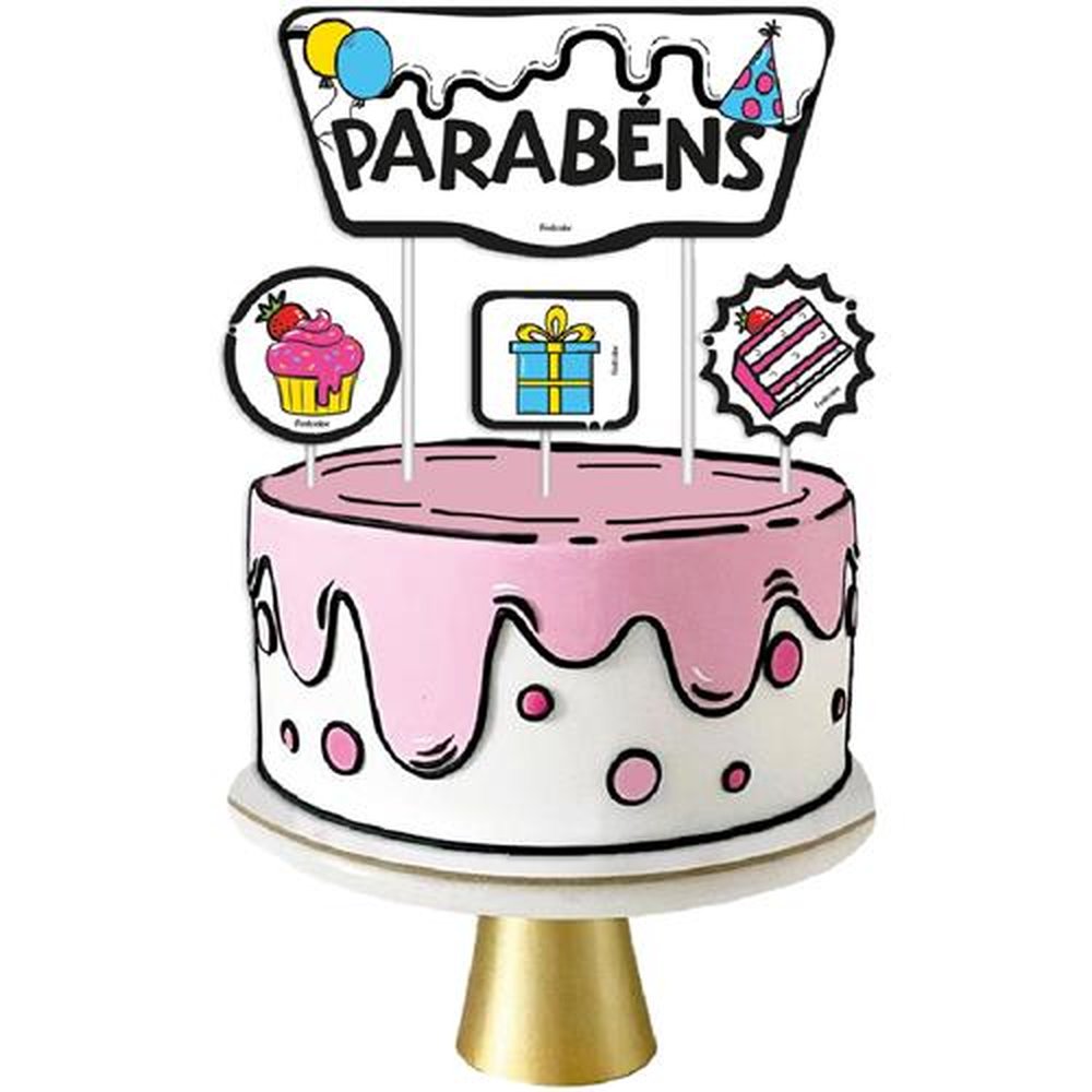 Topper Para Bolo Cartoon Cake