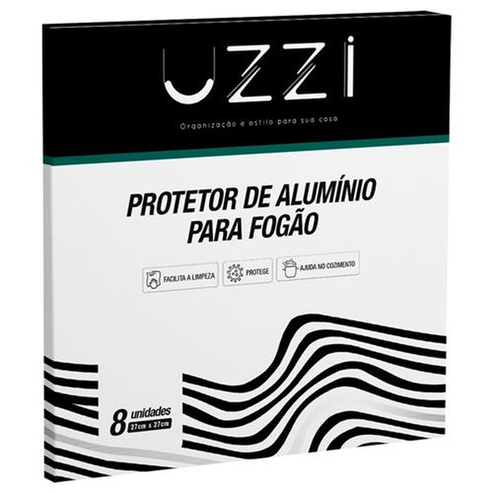 Protetor de Alumínio Uzzi para Fogão 27x27cm - Embalagem com 8 Unidades