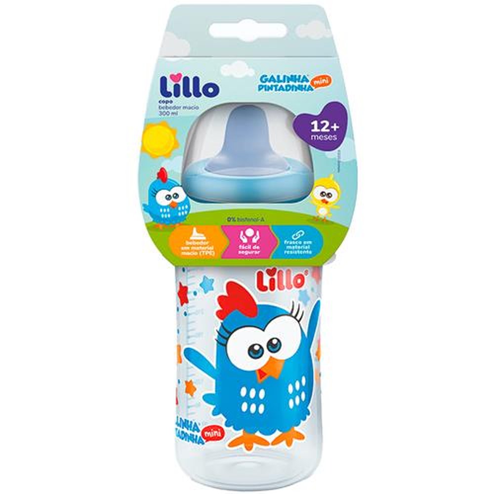 Copo Lillo Galinha Pintadinha Bico Tpe 300ml Neutro