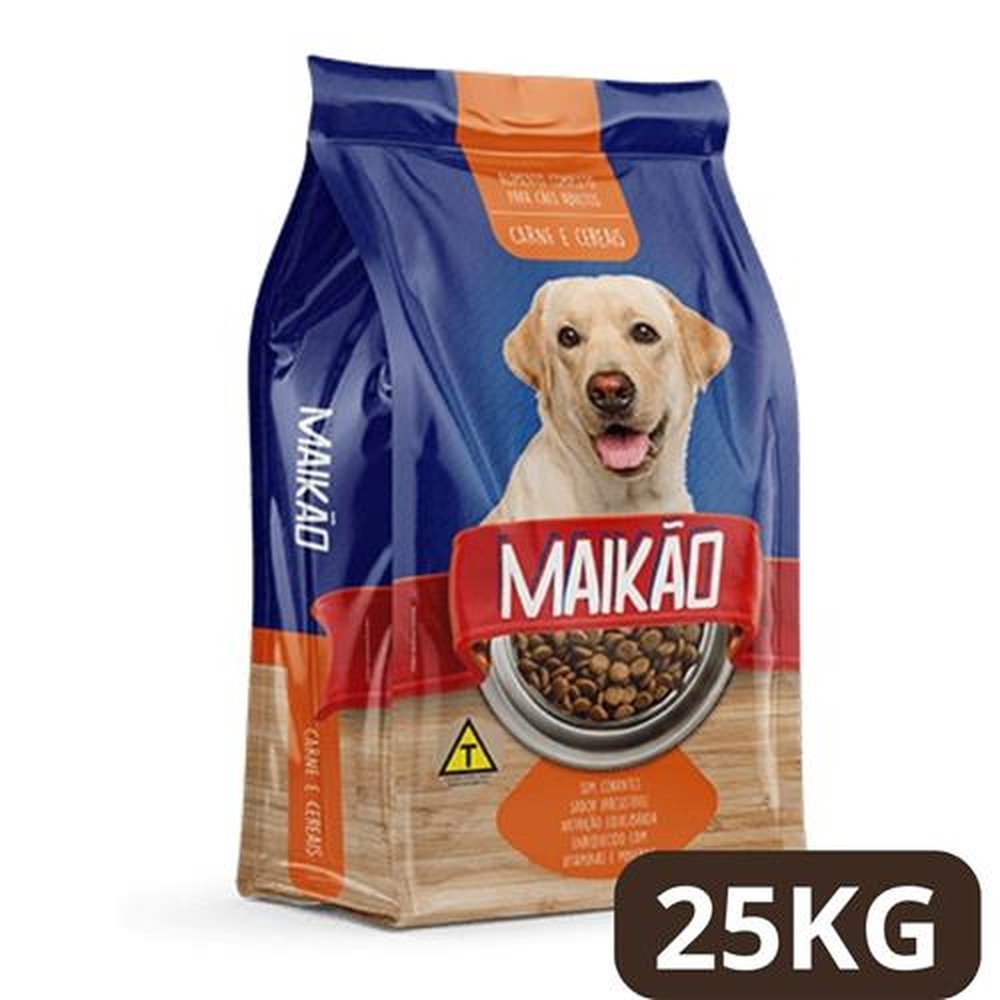 Racao Maikao Carne E Cereais Adulto 25Kg