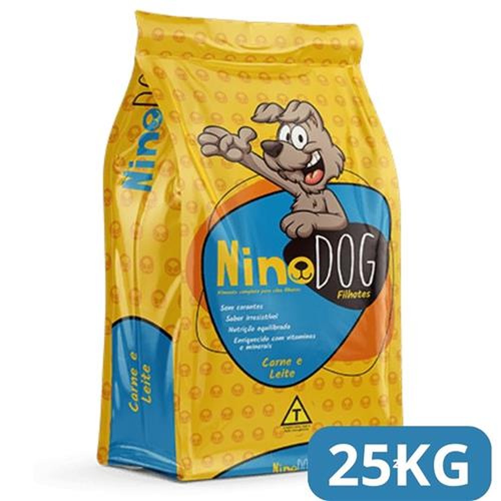 Racao Nino Dog Carne E Leite Filhote 25Kg