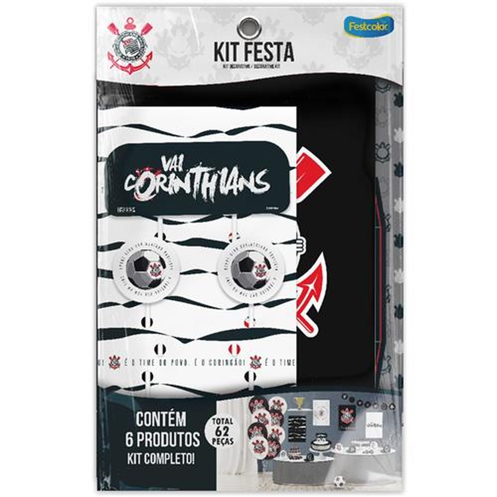 Kit Festa Corinthians - Embalagem com 1 unidade.