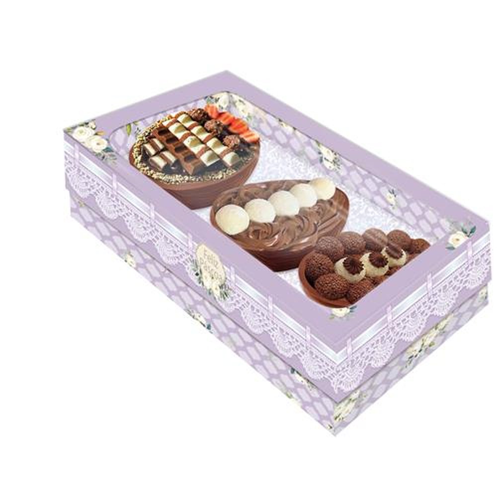 Caixa 3 Ovos 3 Em 1 Tampa com Visor Romantic